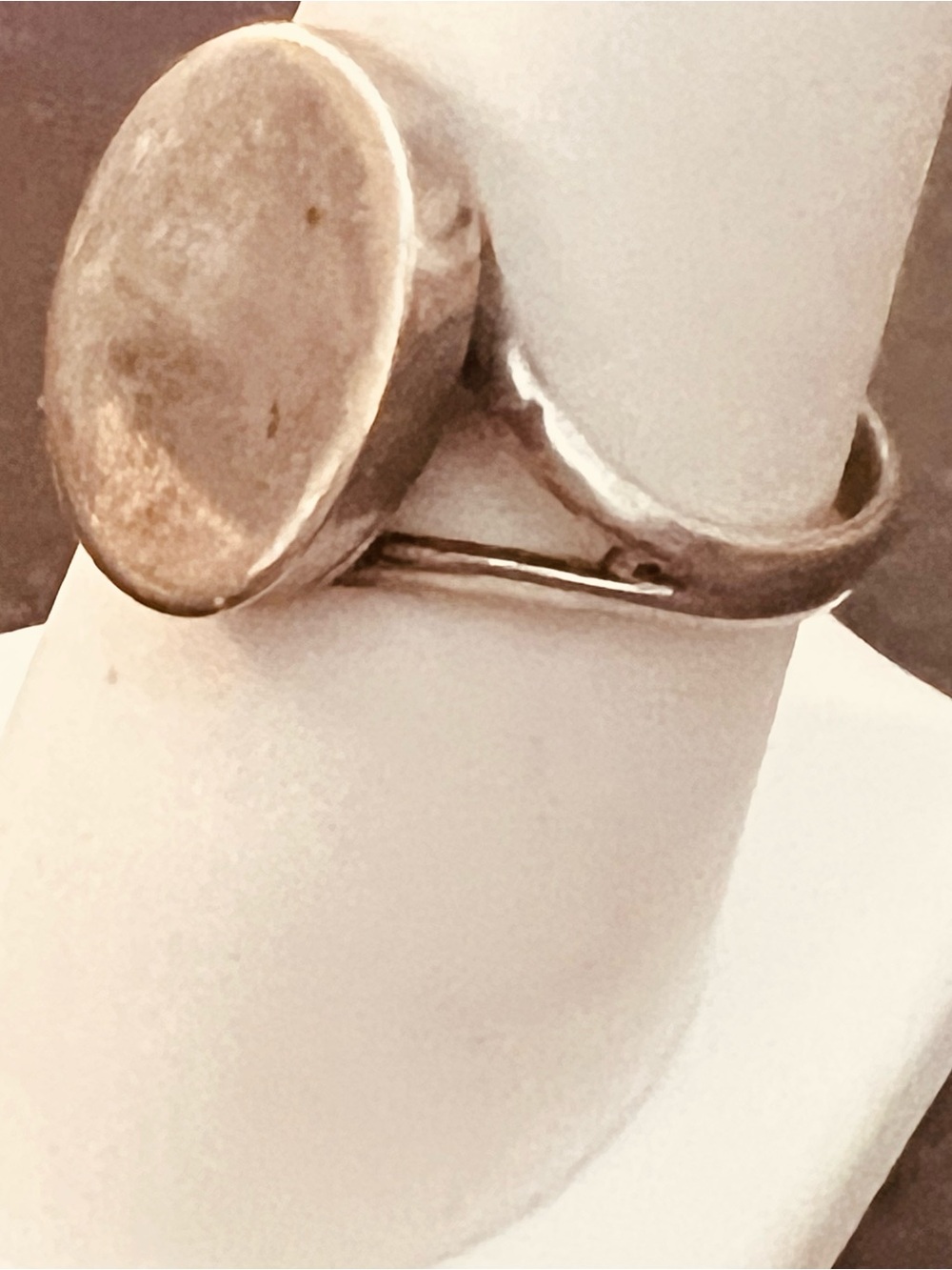 Sterling Silver Oval Signet Ring - Silver - Picture 8 of 9